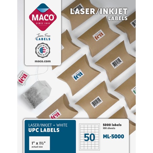 Label, LSR, 1x1-1/2, White 5000/BX