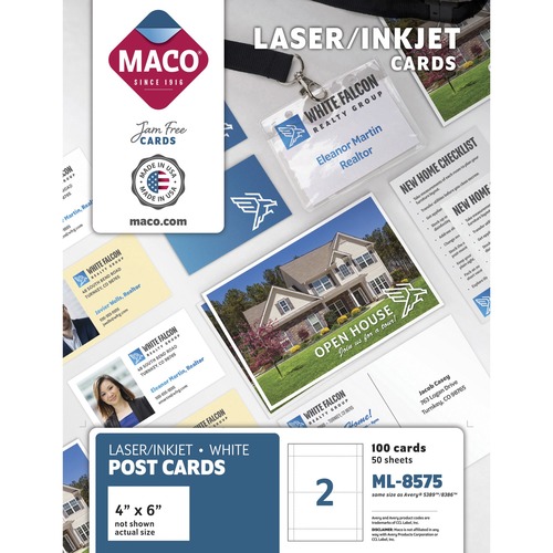 Card, Laser, Post, 2, Up 100/BX