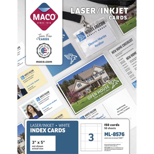 Card, Laser Index 3 Up 150/BX