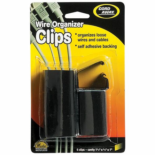 Holder, Clip, Wire, Black 6/PK