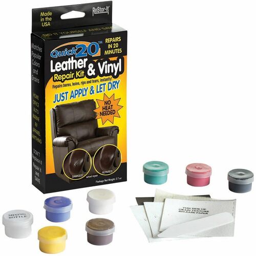 Repair Kit, For Leather/Vinyl, 7 Assorted Colors