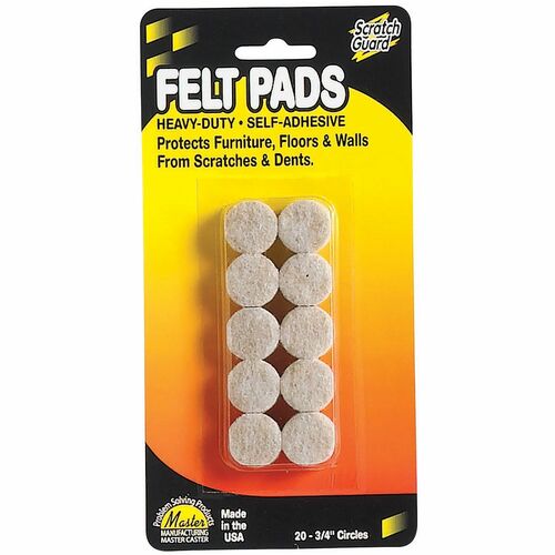 Felt Pads, Round, 3/4" Diameter, Beige 20/PK
