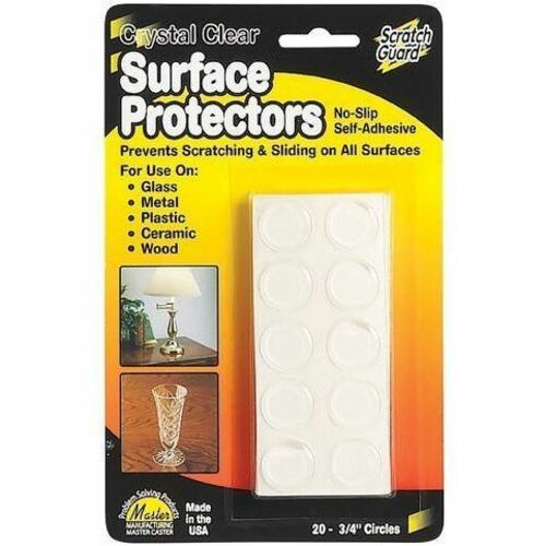 Surface Protectors, Self-Adhesive, No Slip, 3/4", Clear 20/PK
