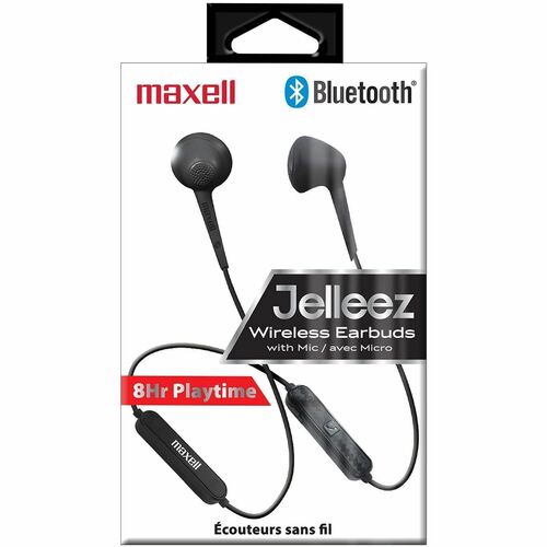 Earbuds, Wireless, With Mic, 1-1/4"Wx3-1/2"Lx6-1/2"H, Black