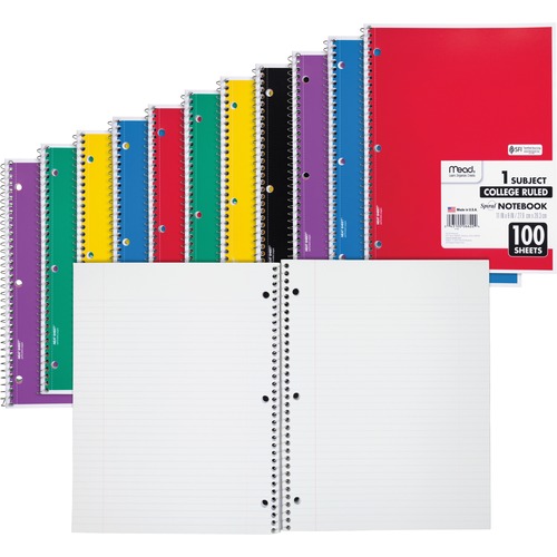 Notebook, Wire, College, 1 Sub, 100 12/BD