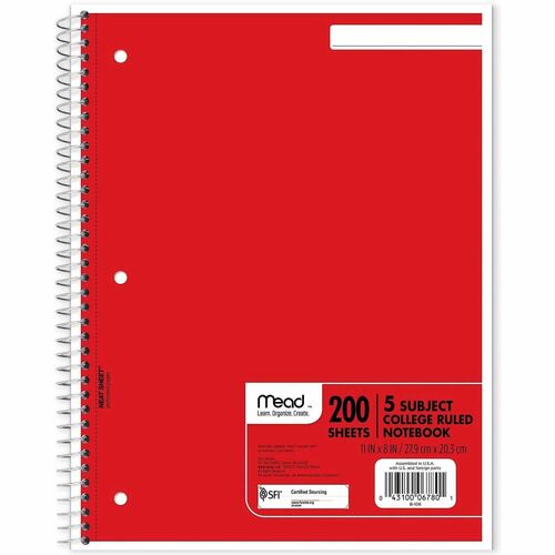 Notebook, Wire, College, 5 Sub