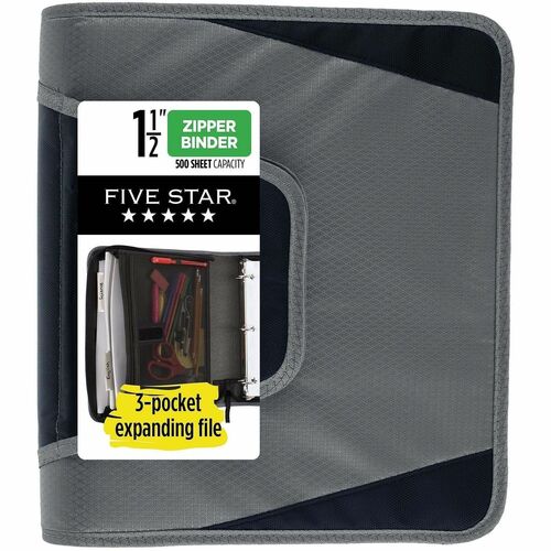 Binder, Zipper, Pocket/File Expander, 2-3/4" x 11-1/4" x 12-3/4", Mi