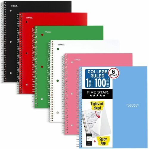 Notebook, 1 Subject, 11" x 8.5" 6/PK