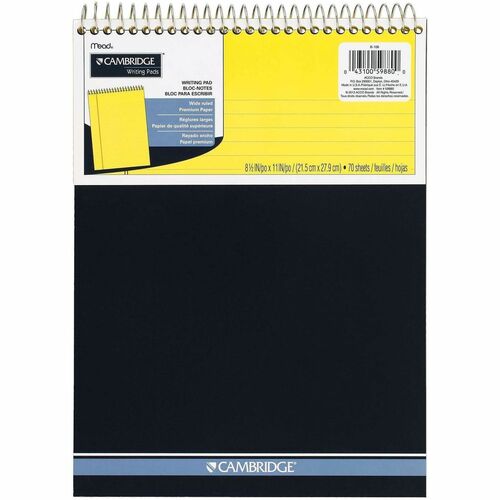 Pad, Legal, Wirebound, 70 Sheet, Yellow