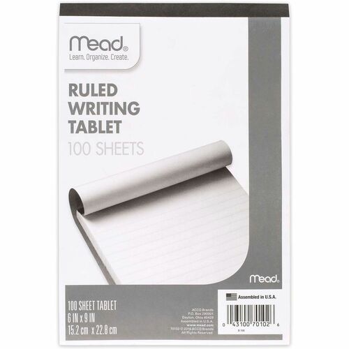 Tablet, Write, Rolled, 6 X 9, White