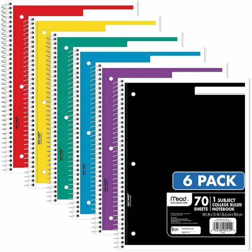 Notebook, 70 Sheets, Assorted