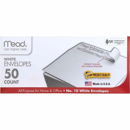 Envelopes, Plain, Press and Seal, #10 50/BX