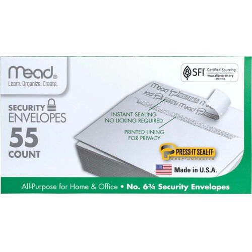 Envelopes, Security, Press and Seal, #6.7 55/BX
