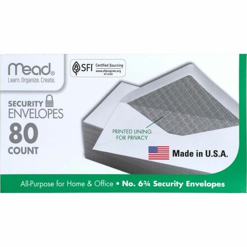 Security Envelopes, No. 6-3/4, White 80/BX