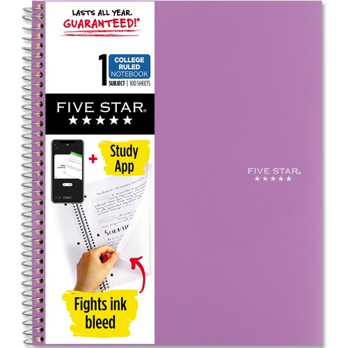 Notebook, 1 Subject, 100 Sheets, College Ruled, Wirebound, Polyethylene