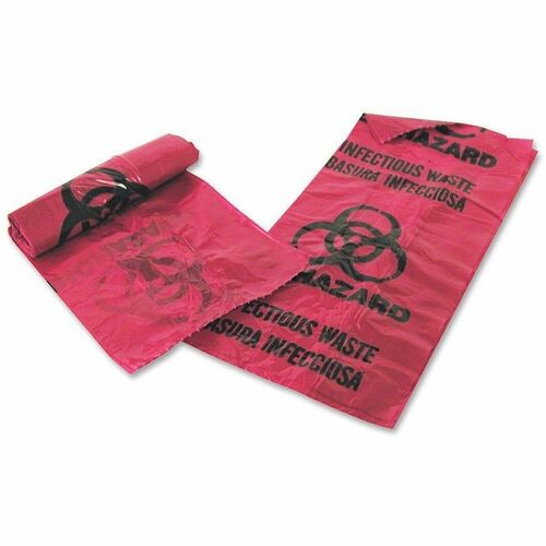 Infectious Waste Bags, 1 Gallon, 11"x14", Red 200/BX