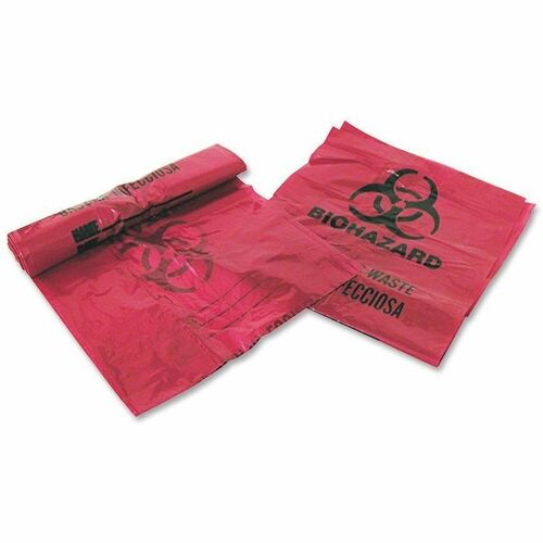 Infectious Waste Bags, 3 Gallon, 14" x 18-1/2", Red 200/BX