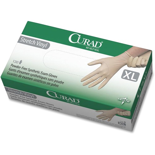 Stretch Vinyl Exam Gloves, X-Large, Cream 130/BX