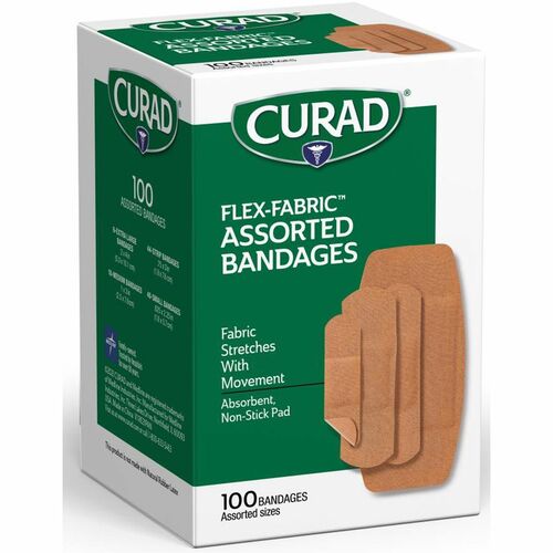 Bandage, Fabric Strip, Assorted 100/BX