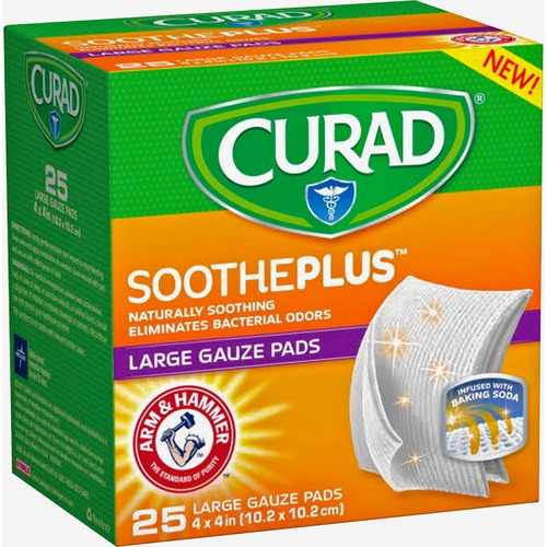Large Gauze Pads, Soothe Plus, 4"x4", Assorted 25/BX