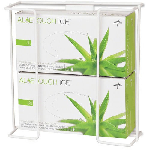 Wire Glove Dispenser Box Holder, Horizontal, Double, White 2/PK