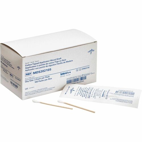 Cotton Tip Applicator, 3", Sterile, White 200/BX