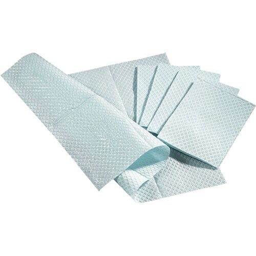 Pro Towels, Two-Ply, Poly-Backed, 13" x 18", Blue 500/BX