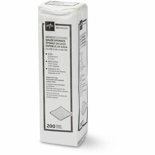 Gauze Sponges, Nonsterile, 2" x 2", 12 Ply, White 200/BX