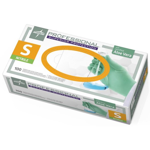 Nitrile Professional Aloetouch Gloves, Small, Green 100/BX