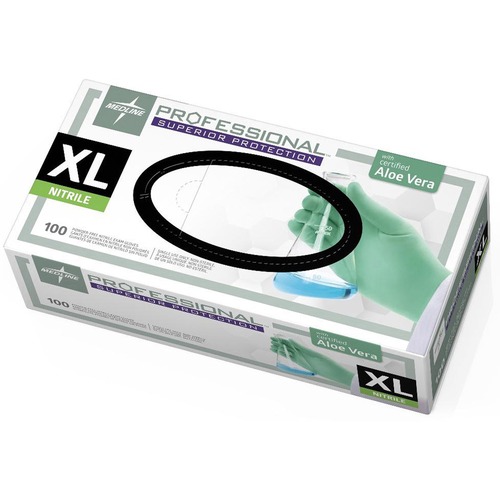 Nitrile Professional Aloetouch Gloves, X-Large, Green 100/BX