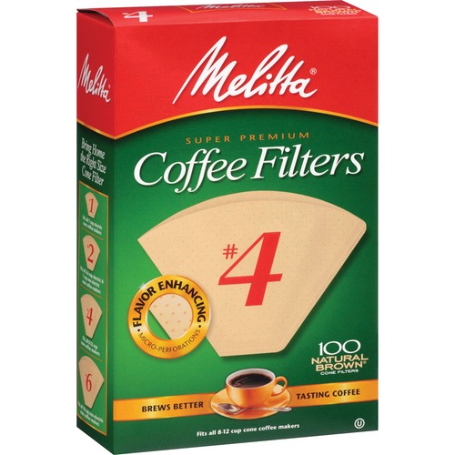 Coffee Filters, Premium, No.4, Brown 100/PK