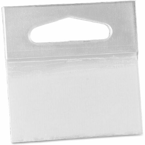 J-Hook Hang Tags, With Delta Punched Holes, 2" x 2", Clear 50/BX