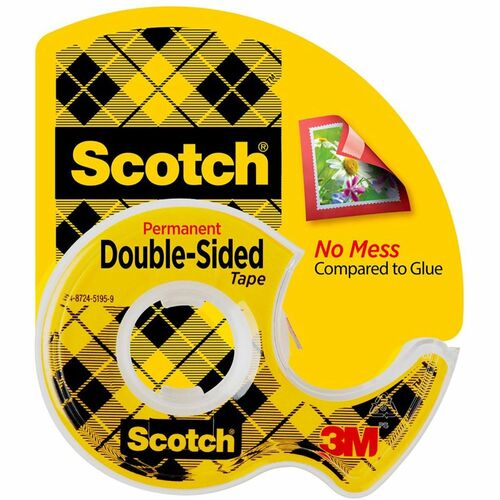 Tape, Double Side, 1/2 x 250, Permanent