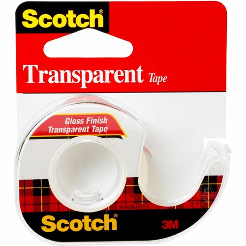 Tape, Dispenser, Transparent, 1/2 X 450