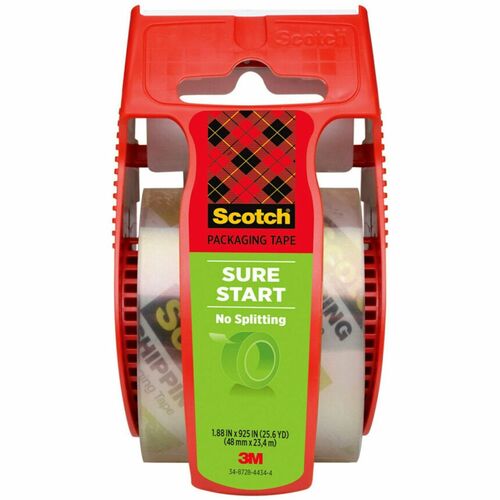 Tape, Packaging, With Dispenser, 22.2 Yard, Clear