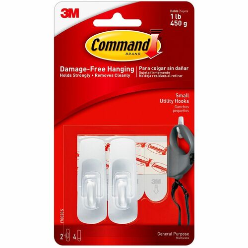 Command Hooks, Small, 1 lb. Capacity, White 6/BX