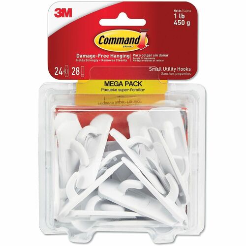 Small General Purpose Hooks White Up to 1 lb 24/PK