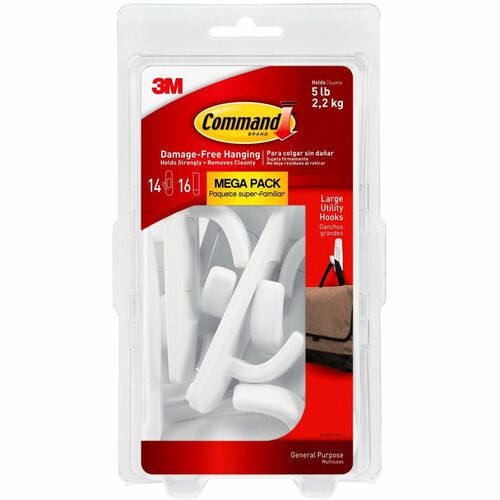 Hooks, Command, Megapack, Large 14/PK