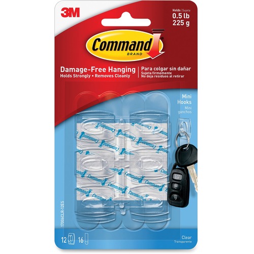 Hook, Mini, 8 Strand, Clear 6/PK