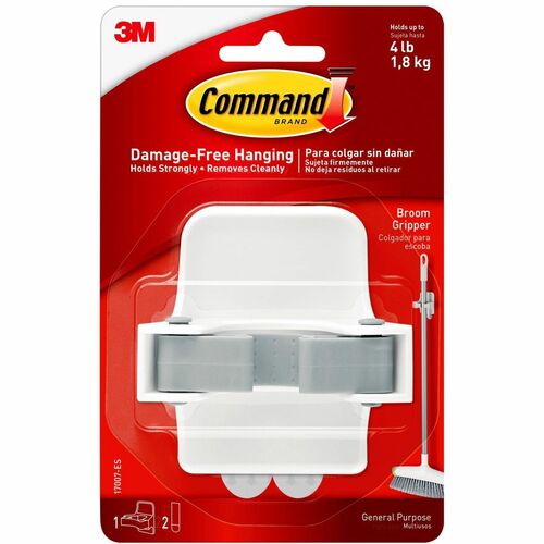 Broom Holder, With Adhesive, 5-1/5" x 5-3/5" x 4", WE 12/CT