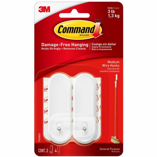 Hook, Command, Wire, Medium, White