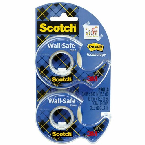 Tape, Wall-Safe, 0.75" X 600" 2/PK