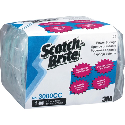 Power Sponge, Dual Pad/Sponge, 4-1/2" x 2-4/5" x 7/10", AA 12/CT