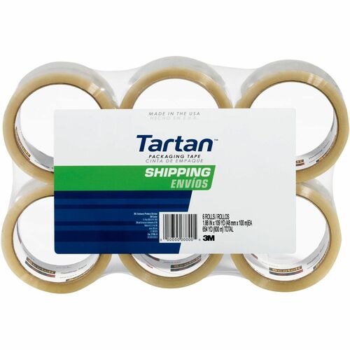 Shipping Tape, 3" Core, 1.88" x 54.6 Yards, Clear 6/PK