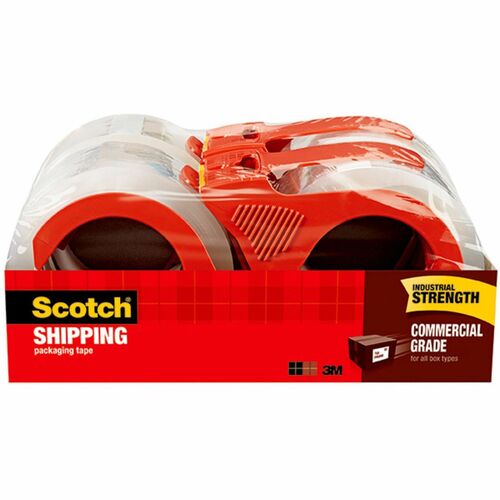 Tape, Packaging, With Dispenser, Clear 4/PK