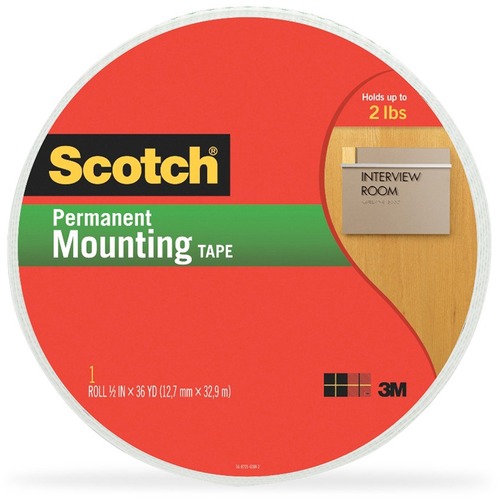 Tape, Foam, Roll, 0.5" x 36 Yd