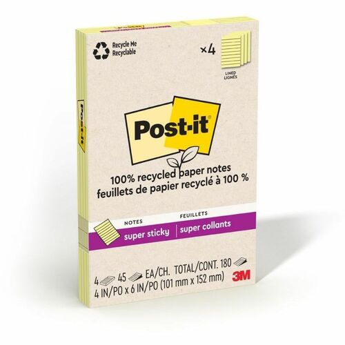 Supersticky, Recycled, 4 X 6 4/PK