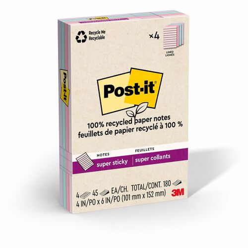 Supersticky, Recycled, 4x6 4/PK