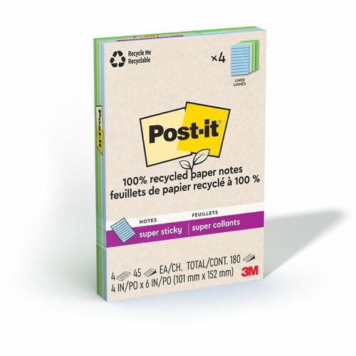 Supersticky, Recycled, 4x6 4/PK