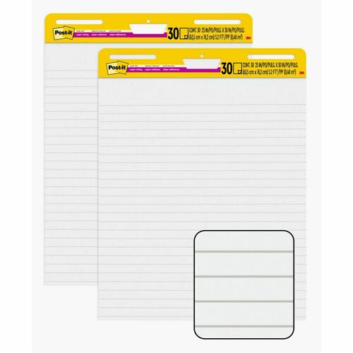 Pad, Easel White Lined, 25X30 2/CT